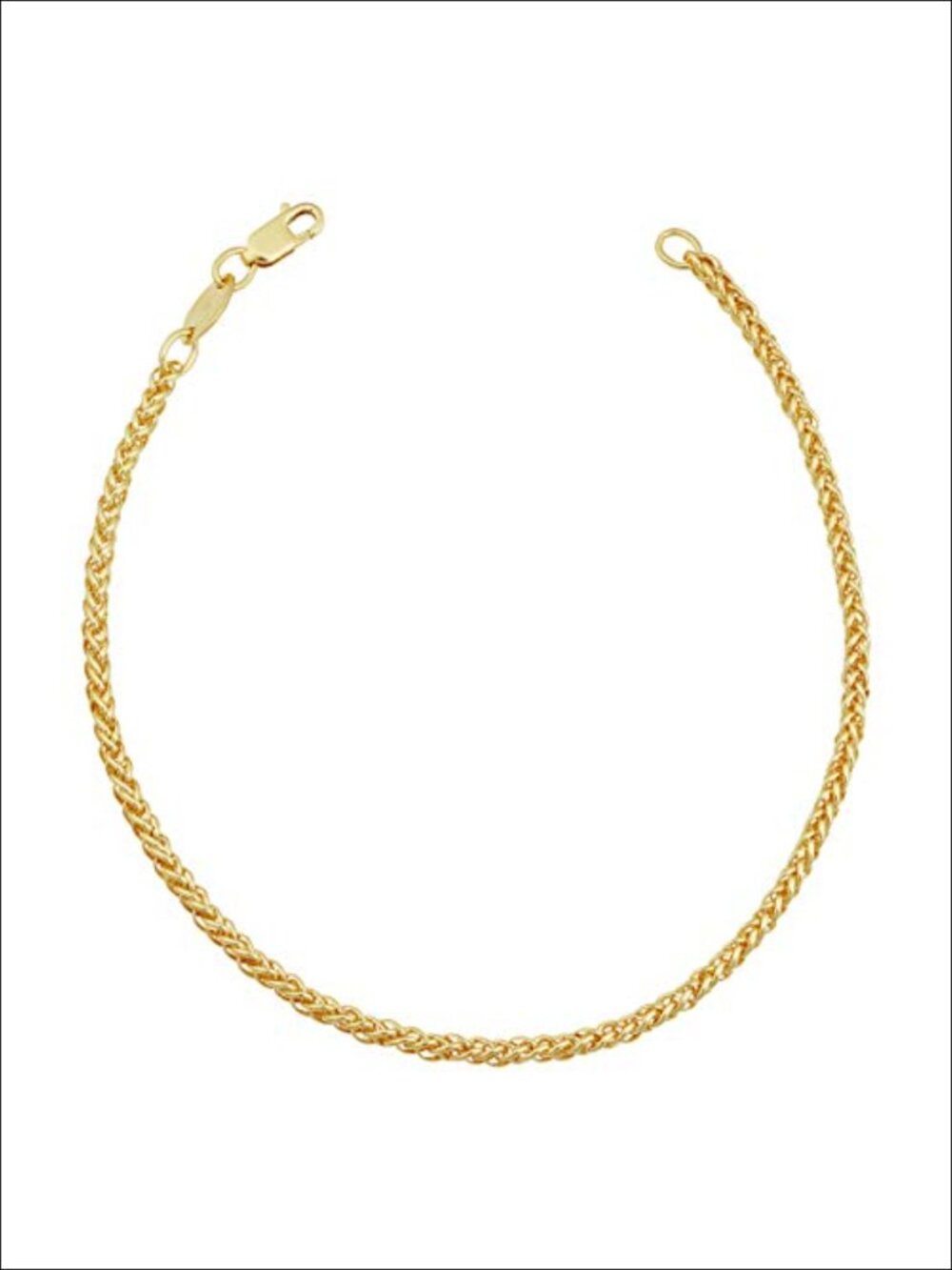 14k Yellow Gold Filled Franco Chain Bracelet 2.4mm 7.5in Lobster Claw